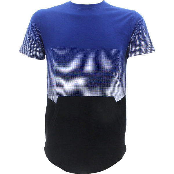 Focus - Men's Zipper Dots Kangaroo Pocket T-Shirts - Royal - V.I.M. - 1