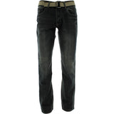 FUSAI - Men's Belted Embroidery Pockets pants - Dirty - V.I.M.