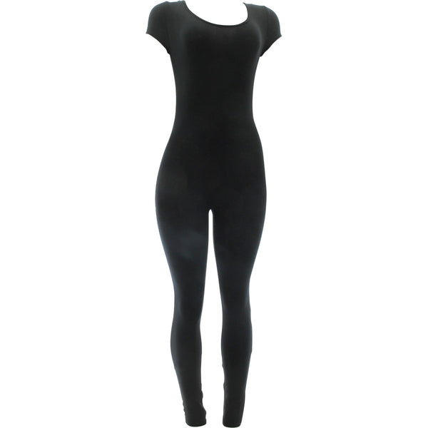 Vinid - Women's Short Sleeve Basic Cat Jumpsuits - Black - V.I.M. - 1