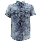Imperious - Men's Denim With Rips Shirts - Blue - V.I.M. - 1