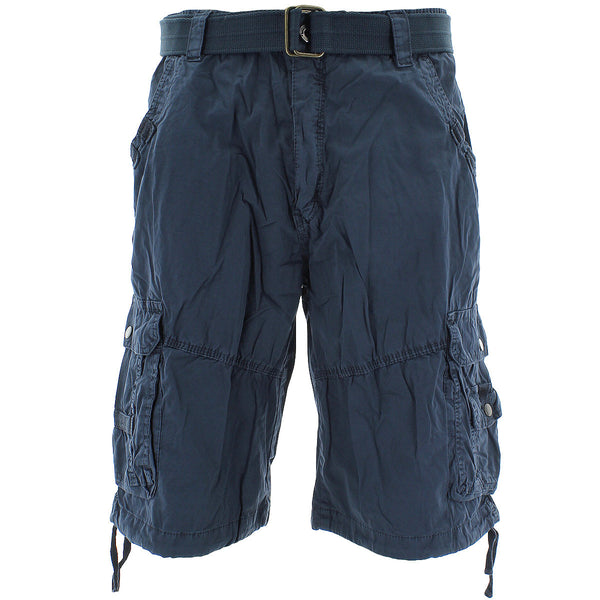 S.A.S.C.O. Trading Inc. - Men's Belted Snap Button Cargo Shorts - Petrol - V.I.M. - 1
