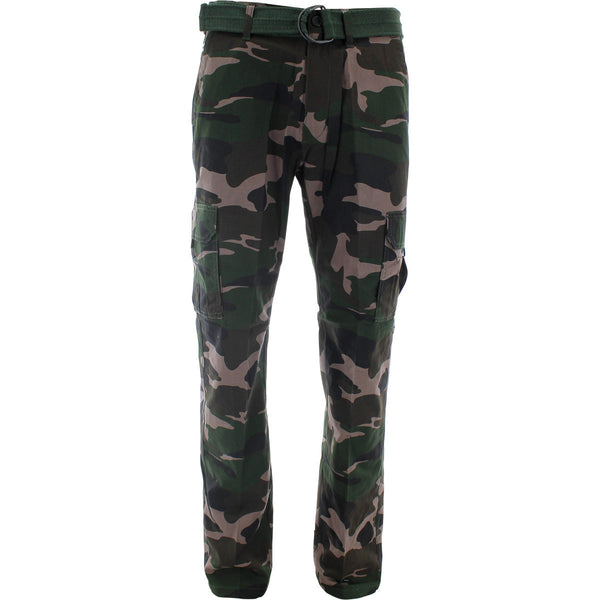 Hawks Bay - Men's Belted Cargo Pants - Green/Camouflage - V.I.M. - 1