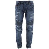 Kayden K - Men's Destroyed Denim Shorts - Ice Blue - V.I.M. - 1