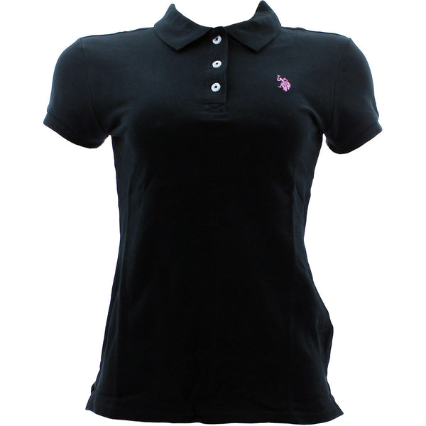 Us Polo Assn. - Women's Short Sleeve Polo - Black/Pink - V.I.M.