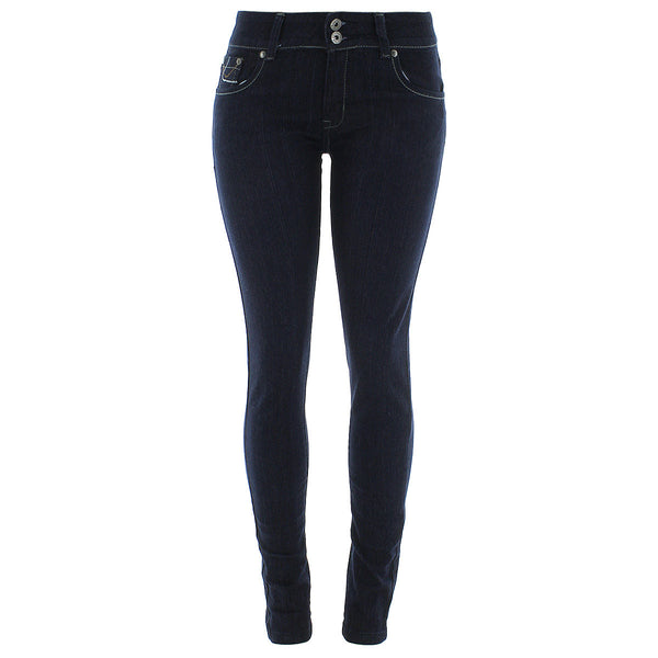 Bee & Ceci - Women's 5 Pockets Rhinestone pants - Dark Blue - V.I.M. - 1