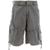 S.A.S.C.O. Trading Inc. - Men's Belted Snap Button Cargo Shorts- Gunmetal - V.I.M. - 1