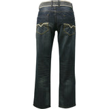 Fosai - Men's  Belted Embroidery Pocket Jeans  - Indigo/Vintage - V.I.M. - 2