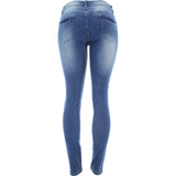 Azazel - Women's Rips Patches Button Light Jeans - Medium Blue - V.I.M. - 2