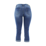 Y.M.I. - Women's Basic Crop Capri - Medium Blue  - V.I.M. - 2