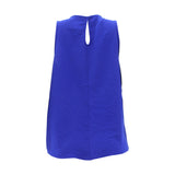 Fashion Magazine - Women's Front Gold Chain Sleeveless Tops - Royal - V.I.M. - 2