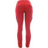 Red Fox - Women's Twill Cargo Joggers - Red - V.I.M. - 2