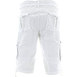 Repair - Men's Belted Garment Dye Cargo Shorts - White - V.I.M. - 2
