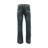 Fusai - Men's Emboridery Pocket Belted Jeans - Dirty Blue - V.I.M. - 2
