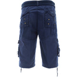 Denim Culture - Men's Garment Dye Cargo Belted Shorts - Navy - V.I.M. - 2