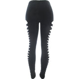 Many Many - Women's Side Slits Leggings - Black  - V.I.M. - 2