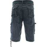 Denim Culture - Men's Garment Dye Belted Cargo Shorts - Charcoal - V.I.M. - 2