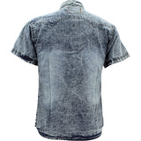 Hawk Bay - Men's Denim Short Sleeve Button Up Shirts - Light Blue - V.I.M. - 2