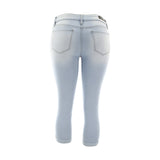 Ymi - Women's Basic Crop Capri - Bleach/Blue - V.I.M. - 2