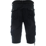 Denim Culture - Men's Garment Dye Cargo Belted Shorts - Black - V.I.M. - 2