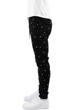 Men's Lightning Bolt Print Twill Jogger Pants