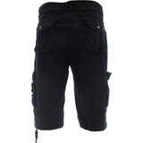 Denim Culture - Men's Garment Dye Cargo Belted Shorts - Black - V.I.M. - 2