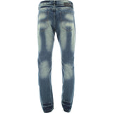 Denim Culture - Men's Ripped And Repair pants - Dark Blue - V.I.M. - 2
