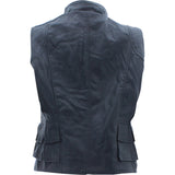 Yoki - Women's Pu Zip Up Front Vest - Black - V.I.M. - 2