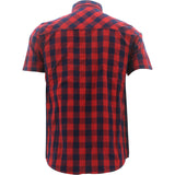 Bleecke Mercer - Men's Short Sleeves Cotton Plaid Shirts - Red - V.I.M. - 2