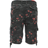 Brian Brothers - Men's Belted Camo Floral Cargo Shorts - Black - V.I.M. - 2