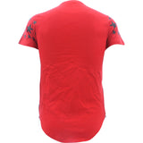 Focus - Men's Star Print Side Zip Scallop T-Shirts - Red/Black - V.I.M. - 2