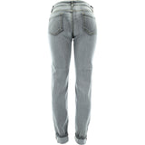Azazel - Women's Patches Cuff Boyfriend Jeans - Light Grey - V.I.M. - 2