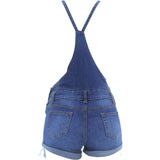 Bamboo - Women's Light Rips Short Overall Jumpsuit - Medium Blue - V.I.M. - 2