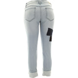 Cello pants - Women's Patches Front And Back Boyfriend pants - Light Blue - V.I.M. - 2