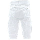 Denim Culture - Men's Garment Dye Cargo Belted Shorts - White - V.I.M. - 2
