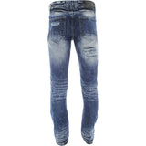 Smoke Rise - Men's Rips And Repair Jeans - Dutch Blue - V.I.M. - 2
