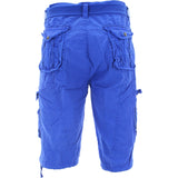 Denim Culture - Men's Garment Dye Cargo Belted Shorts - Royal - V.I.M. - 2