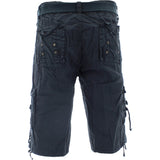 Denim Culture - Men's Garment Dye Cargo Belted Shorts - Charcoal - V.I.M. - 2