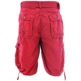 S.A.S.C.O. Trading Inc. - Men's Belted Snap Button Cargo Shorts - Red - V.I.M. - 2