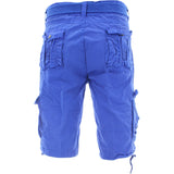 Denim Culture - Men's Garment Dye Cargo Belted Shorts - Royal - V.I.M. - 2