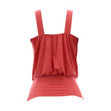 Fashion Magazine - Women's Front Gold Chain Sleeveless Tops - Coral - V.I.M. - 2