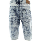 Imperious - Men's Bikers Zipper Raw Edge Shorts - Dark Blue Washed - V.I.M. - 2