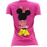 Disney - Women's Minnie Front And Black T-Shirts - Pink - V.I.M. - 2