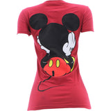 Disney - Women's Minnie Front And Black T-Shirts -Red - V.I.M. - 2