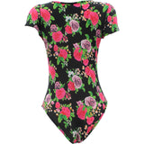 Paper Moon - Women's Floral Seethrough Bodysuits - Black - V.I.M. - 2