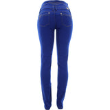 Tush Push - Women's 4 Buttons Stitch Yolk Push UP pants - Royal Blue - V.I.M. - 2