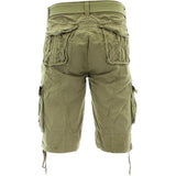 Denim Culture - Men's Garment Dye Cargo Belted Shorts - Khaki - V.I.M. - 2
