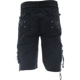 Denim Culture  - Men's  Garment Dye Cargo Belted Shorts - Black - V.I.M. - 2