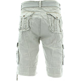 Denim Culture - Men's Garment Dye Cargo Belted Shorts - Stone - V.I.M. - 2