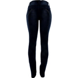Risque - Women's 3 Bttn Rhinestone Diamond Pocket pants - Medium Blue - V.I.M. - 2