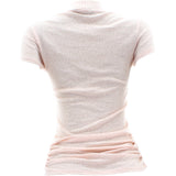Papermoon - Women's Rayon Turtle Neck Scallop Shirts - Blush - V.I.M. - 2